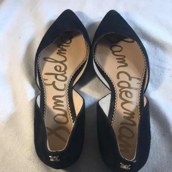 Sam Edelman Rodney Women’s Black Suede Slip On Pointy Toe Ballet Flats Size 8
